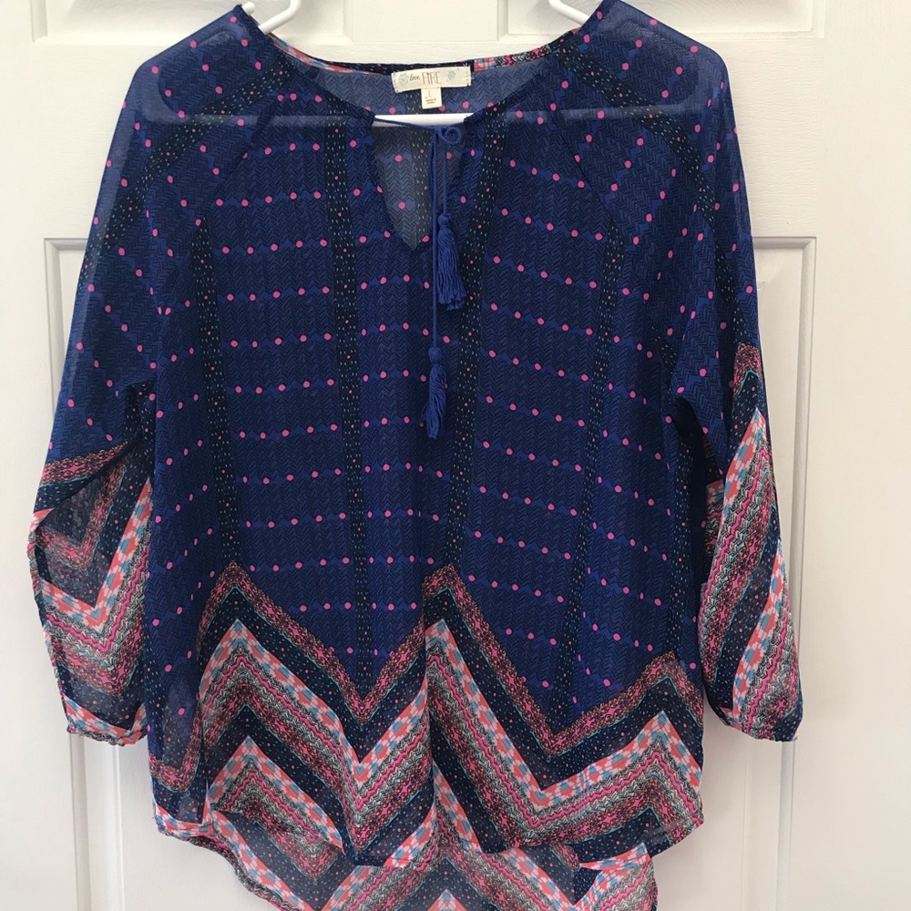 Sheer 3/4 length blouse